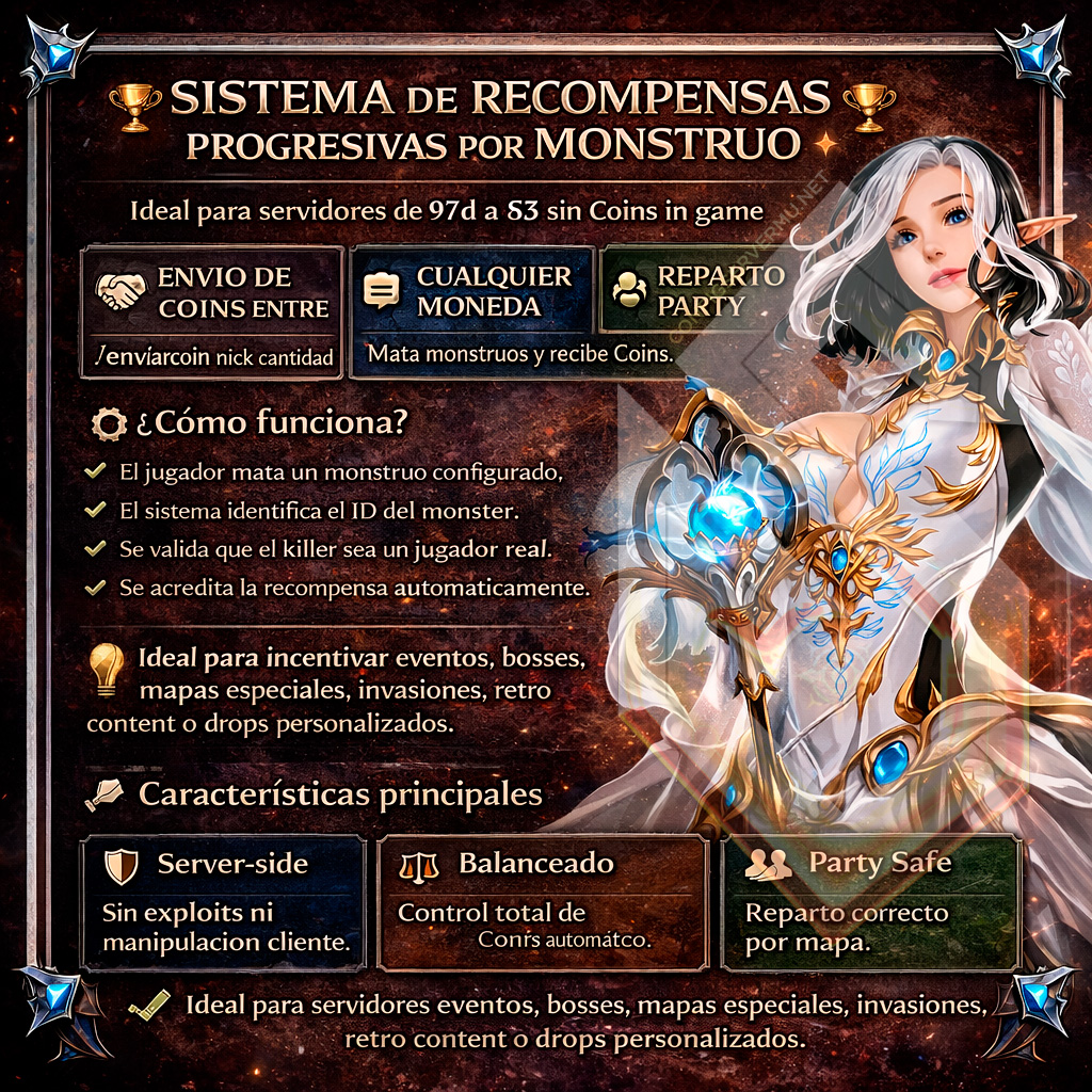 SISTEMA DE RECOMPENSAS PROGRESIVAS POR MONSTRUO