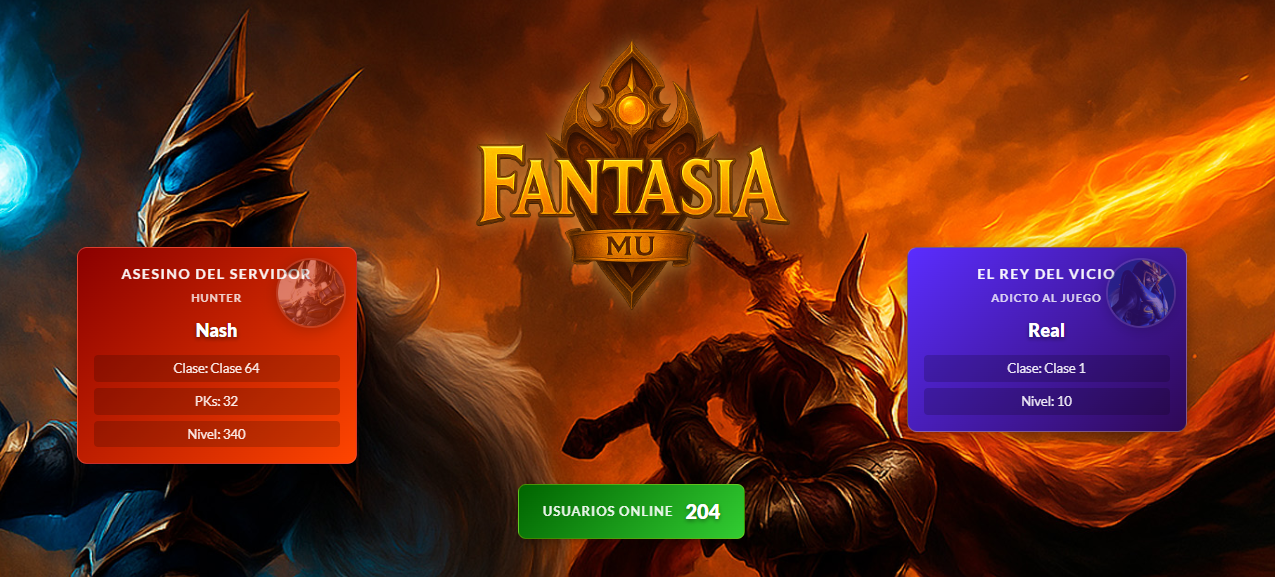 Wanted (Top PK) • Vicio (Top Level) • Usuarios Online