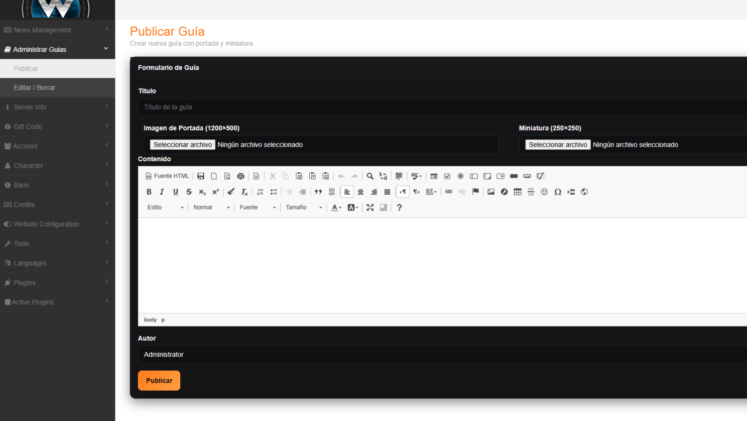 (Webengine) - Modulo Guias