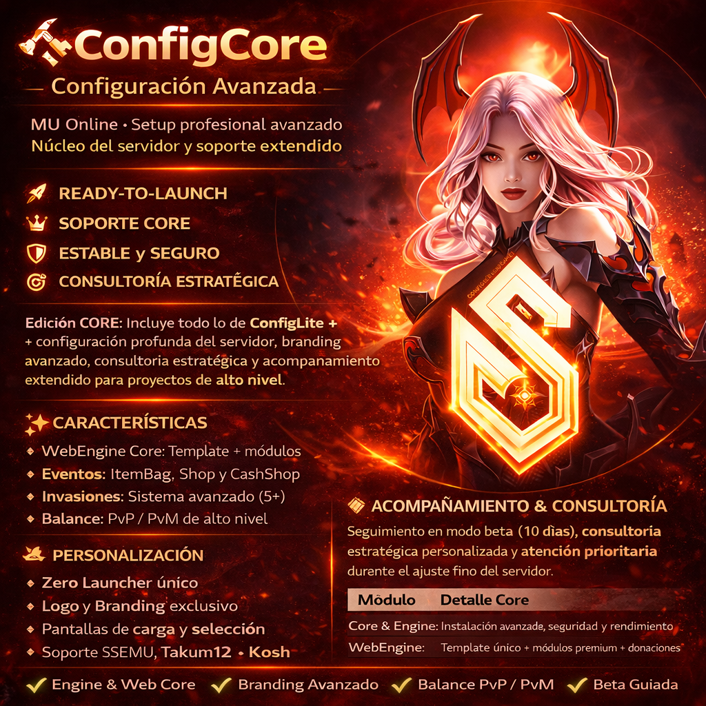 ConfigCore – Configuración Avanzada